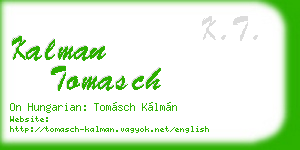 kalman tomasch business card