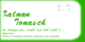 kalman tomasch business card
